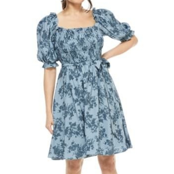 Gal meets Glam bluefox retro smocked floral dress - Picture 10 of 11